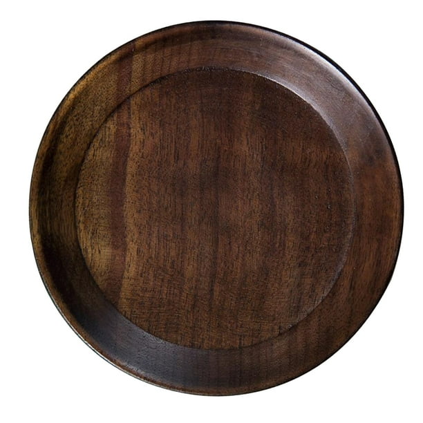 Natural Fruit Serving Tray Tea Food Server Dish Platter Brown Wooden Plate Natural Fruit Serving Tray Tea Food Server Dish Platter Brown Wooden Plate
